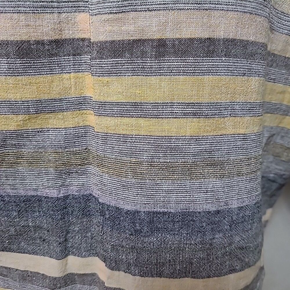 Beach Lunch Lounge Linen Blend Tie Front Top Womens Small Beachy Stripe Boho - Picture 4 of 8